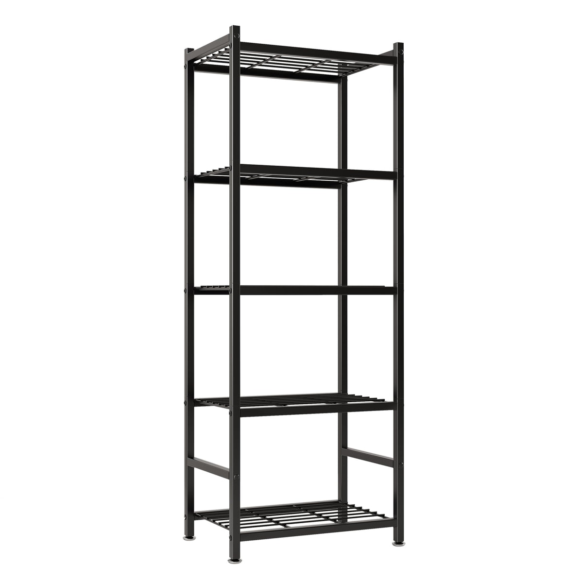 Tujurich Storage Shelves, 5-Tier Metal Shelving Unit with Leveling Feet, Shelf Organizer for Garage, Kitchen, Pantry and Closet Organization,17.7" x 11.8" x 56.3", Black