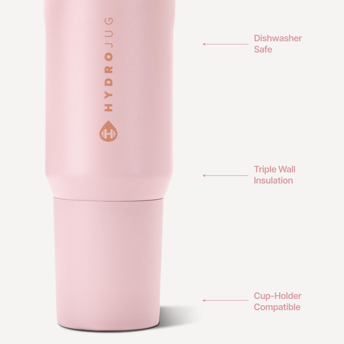 HydroJug Sport 20 oz Insulated Stainless Steel Water Bottle, Pink Sand