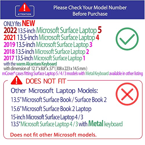 mCover Hard Case Only Compatible for 13.5" Microsoft Surface Laptop (5/4 / 3/2 / 1) with Alcantara Keyboard - Purple - color: Purple