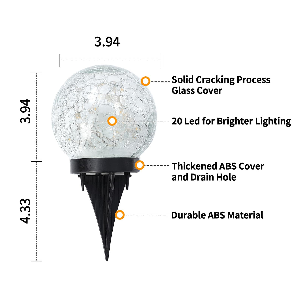 JKIMK Solar Globe Lights Outdoor Waterproof-Solar Balls for Garden