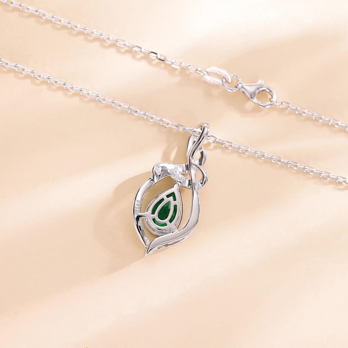 FANCIME January Garnet Birthstone Teardrop Pendant Necklace for Women