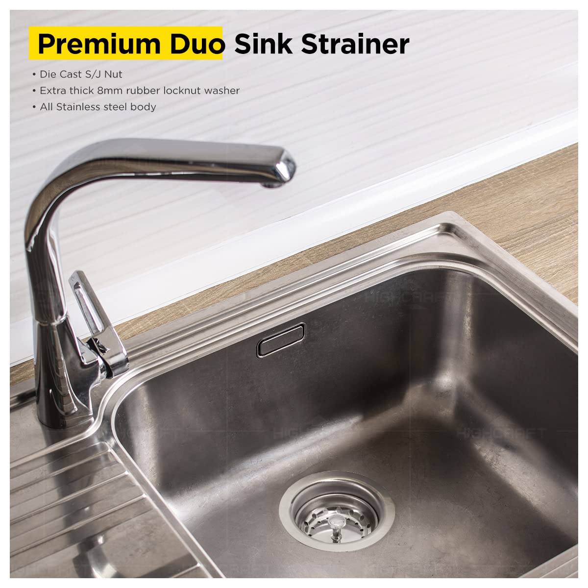 Everflow 7516 Kitchen Sink (3-1/2 Inch) Stainless Steel Drain Assembly With Strainer Basket-and Water Stopper, Single