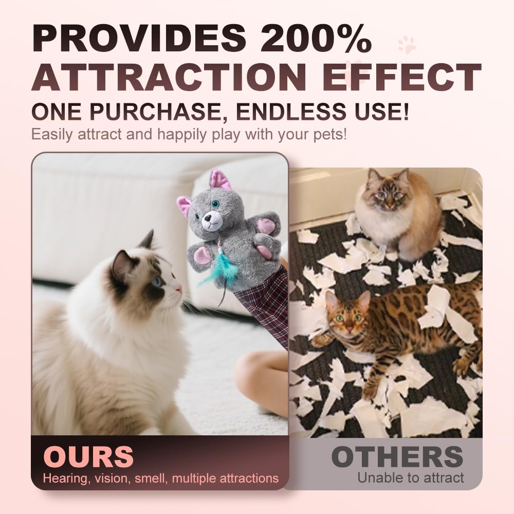 oyeftp Cat Toys, Cat Wrestling Glove, Cat Wrestling Puppet, Hand Puppets with Tough Padding for Safe and Fun Interactive Toys for Cats and Dogs