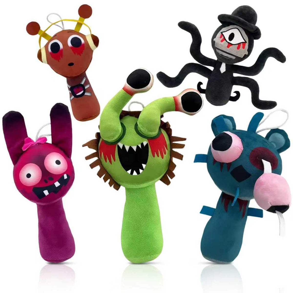 TitTees 5 Pcs Halloween Plush Toys Horror Fans Soft Stuffed Doll, 8'' Plushies Gifts for Adult, Stuffed Toys Dolls Gifts for Birthday Goodie Bag Fillers Halloween Party Favors
