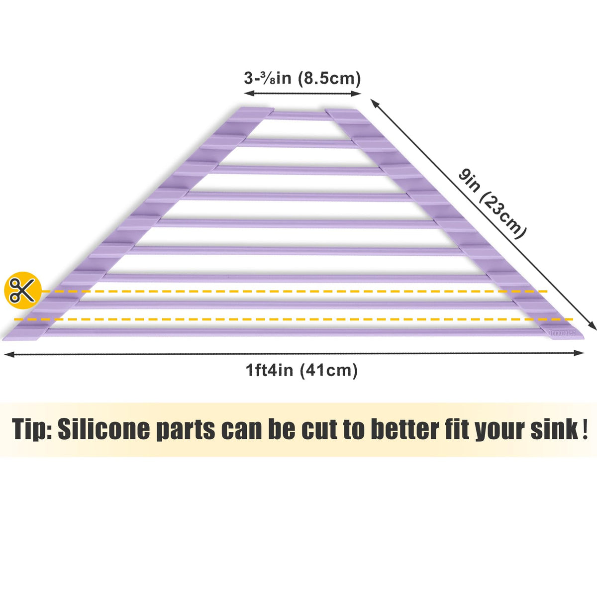 Tomorotec Triangle Roll Up Dish Drying Rack with Silicone Coating, Purple