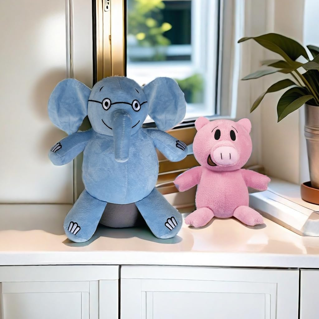 New Blue Elephant and Pink Pig Plush Toys,for Boys and Girls Animal Toys,Christmas Valentine's Day Room Decoration Party Gifts (2PC)