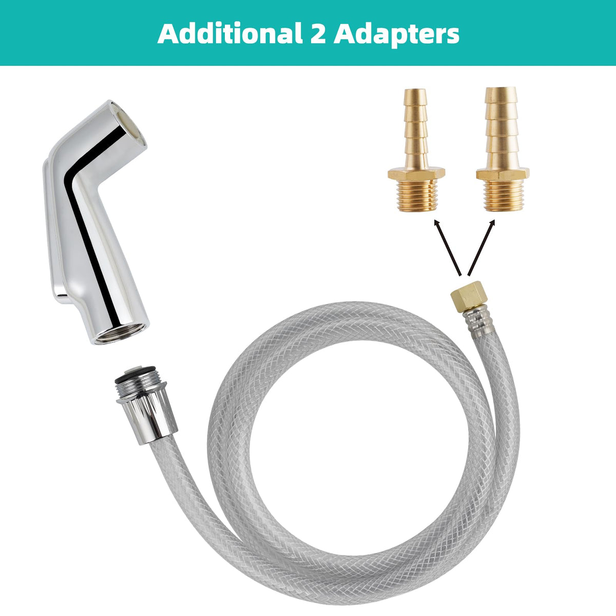Universal Fit Kitchen Faucet Sprayer Attachment/Hose/Holder, Silver Chrome