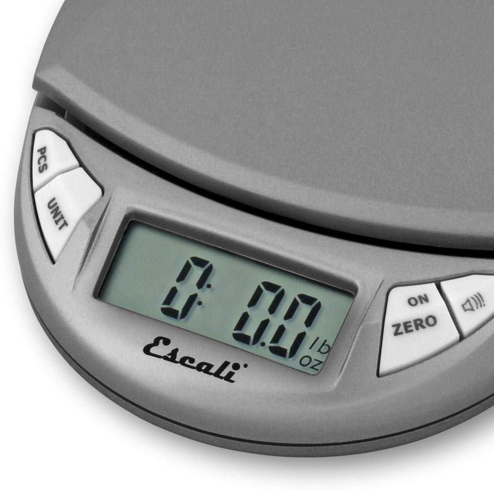 Escali Pico PR500S Precision Kitchen Food Scale for Baking and Cooking, Lightweight and Durable Design, LCD Digital Display, Lifetime ltd. Warranty, Metallic Small