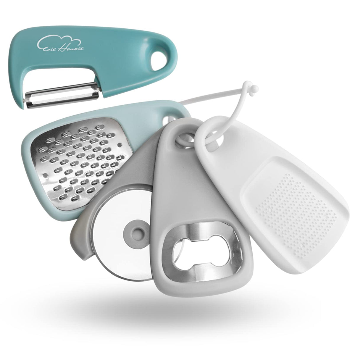 Kitchen Gadgets Set, Stackable for Saving Space, Blue, 5 Pieces