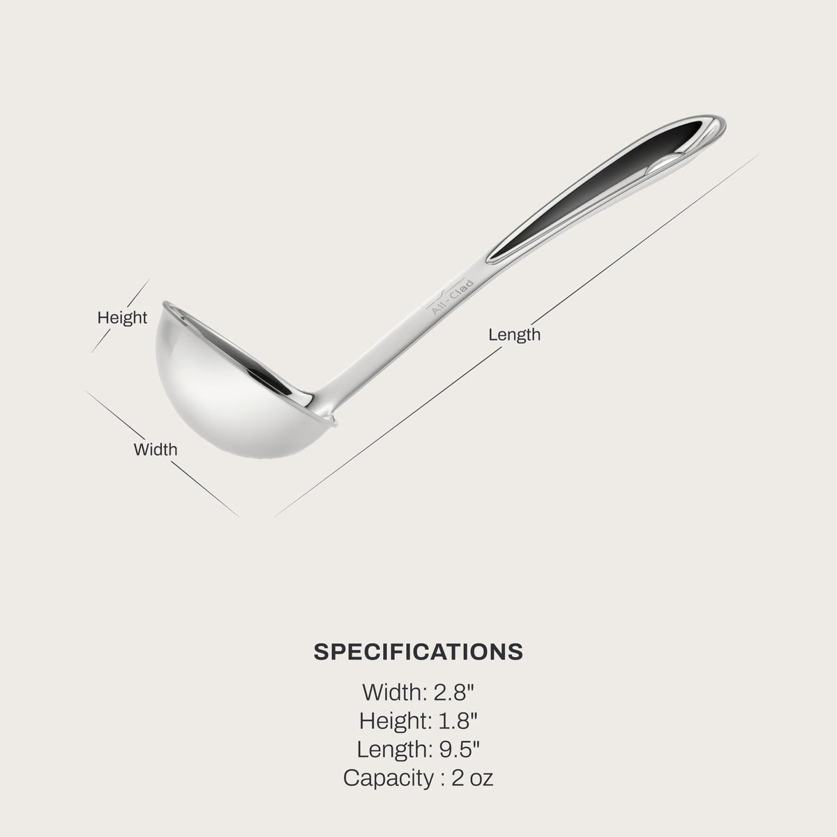 All-Clad Stainless Steel 9.5-inch Ladle, Kitchen Tools