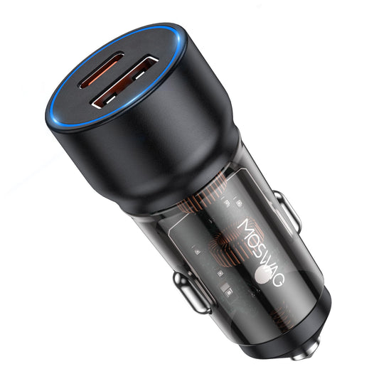 MOSWAG USB C Car Charger, 75W Mini Cigarette Lighter USB Charger