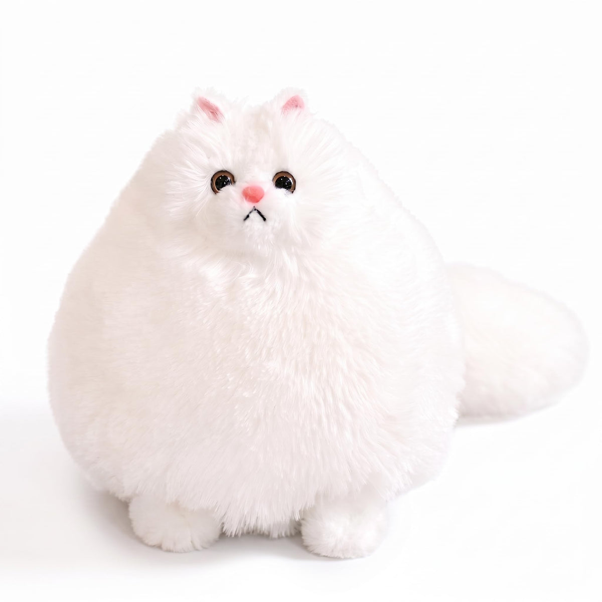 Winsterch 10-Inch White Cat Plush Toy, Soft Fluffy Stuffed Animal for Girls
