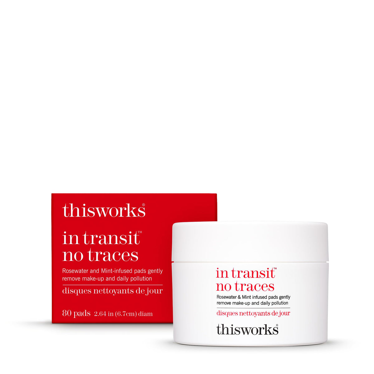 This Works In Transit No Traces - Rosewater & Mint Cleansing Pads, 80 Count