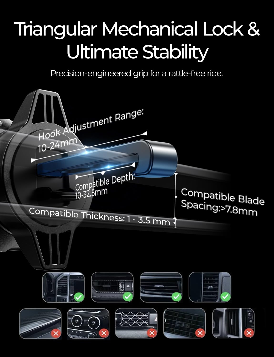 LISEN for Qi2.2 25W MagSafe Car Mount Charger for iPhone 18 Pro Max, Car Vent Magnetic Car Charger Stable Qi2 Wireless Charging Car Charger Mount Holder,Car Mount,Car Vent Mount for iPhone 18 17 16