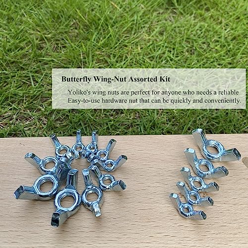 90 Pcs 5 Sizes 5/32",3/16",1/4",5/16",3/8" Wingnuts, Quality Carbon Steel Wing Nuts Zinc Plated Fasteners Parts Butterfly Nut, Hand Twist Tighten Hardware Nuts Butterfly Wing-Nut Assorted Kit - size: 5 Sizes (5/32", 3/16", 1/4", 5/16", 3/8") - 90 Pcs