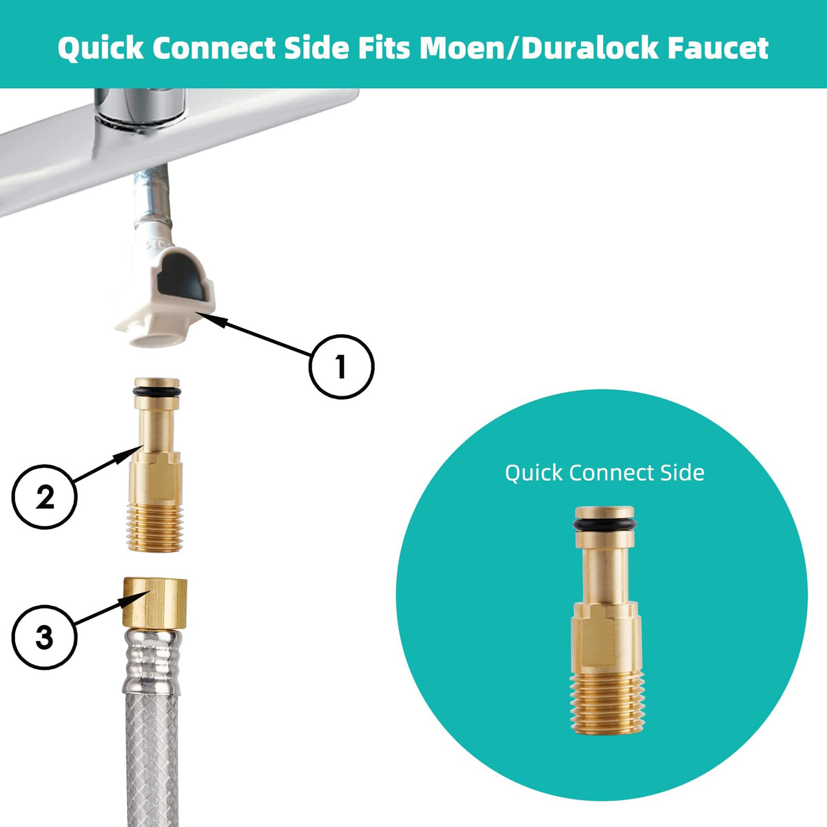 Universal Fit Kitchen Faucet Sprayer Attachment/Hose/Holder, Silver Chrome