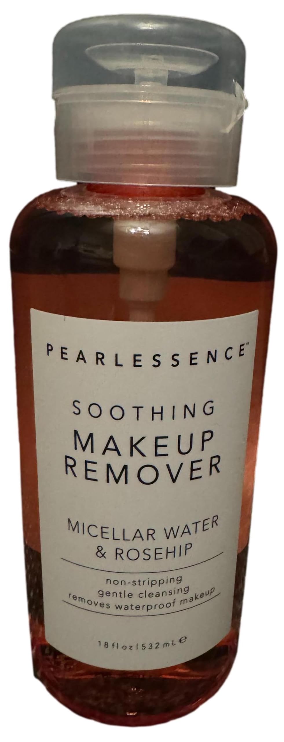 Pearlessence Soothing Makeup Remover — Micellar Water & Rosehip | Gently Removes Waterproof Makeup, Hydrates & Cleanses (18 Fl Oz)