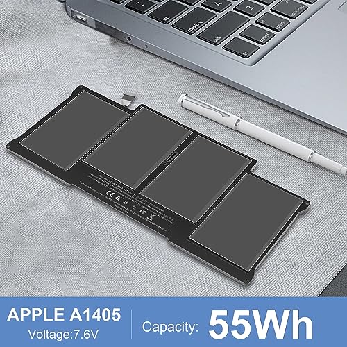 A1405 A1466 Laptop Battery for MacBook Air 13 inch A1466 (Mid 2012,Mid 2013,Early 2014, Early 2015,2017) A1369(Late 2010,Mid 2011 Version) fits A1496 A1377 (EMC :2925, 2469, 2559, 2392) [Upgraded 3.0] - size: 11.5*5.39*0.2inch