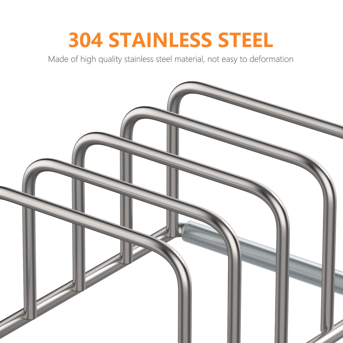 KORRTFID Cutting Board Organizer Stand Holder,304 Stainless Steel Chopping Board Holder,Pot Pan Lid Holder Rack kitchen Shelf Bakeware,Cookie Sheets Organizer (1.0 Inch Width Slots)