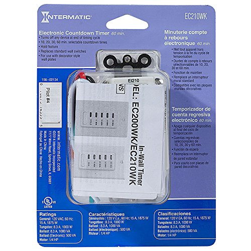 Intermatic EC210WK 10/20/30/60 Minute Countdown Timer, White
