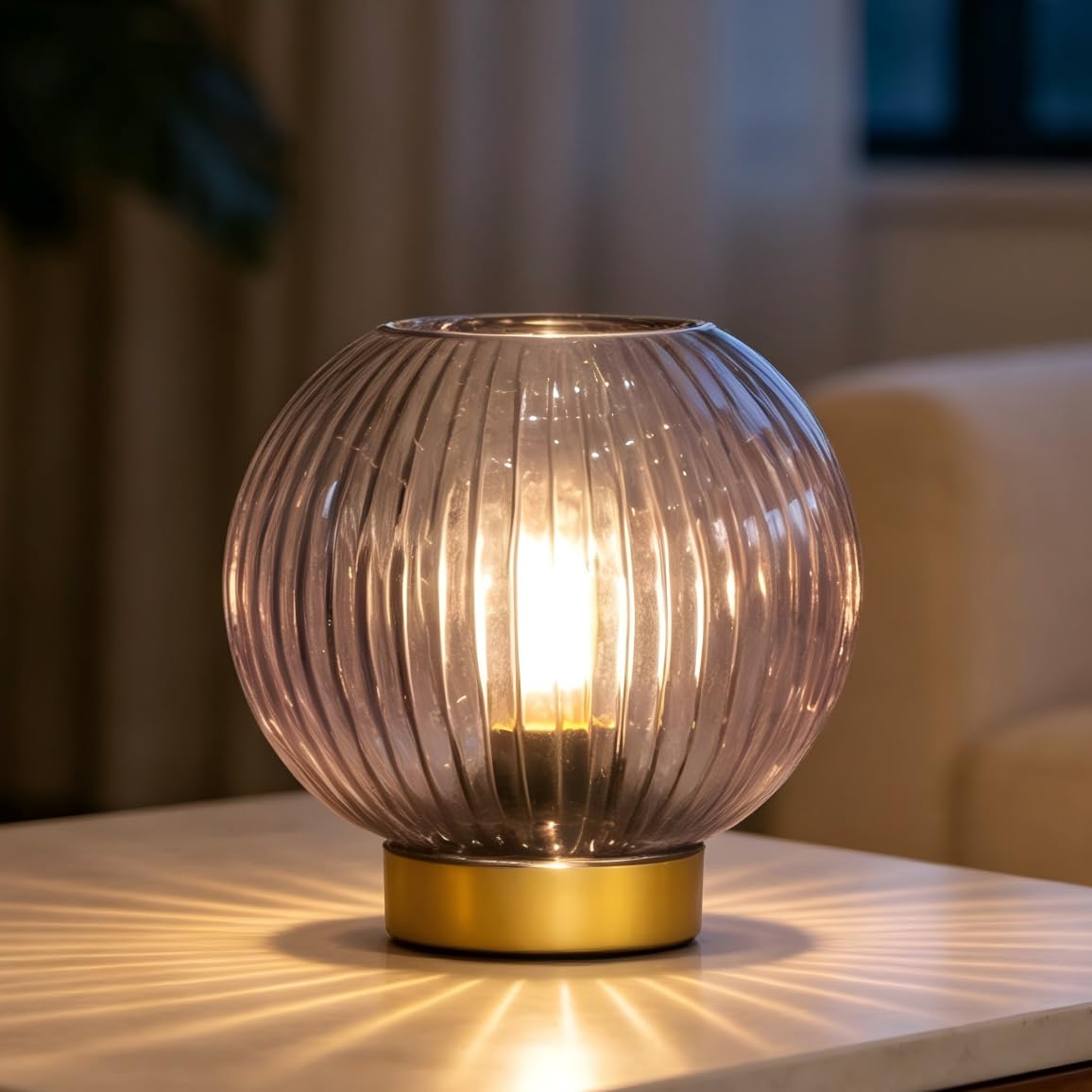 ULAROOM Battery Operated Lamp with Remote Control, Cordless Table Lamps with Timer & Replaceable LED Blub, Portable Dimmable Brightness Small Lamp for New Home Gift Decorative Corner Bedroom (Purple)