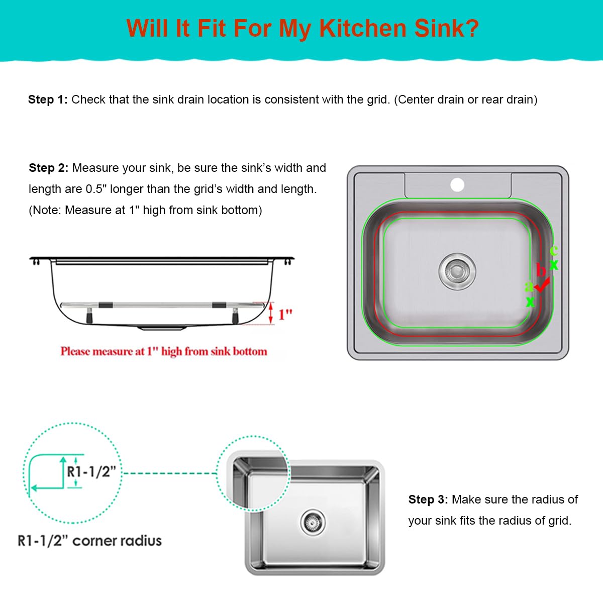 Orgneas Sink Protectors for Kitchen Sink Universal Double Bowl