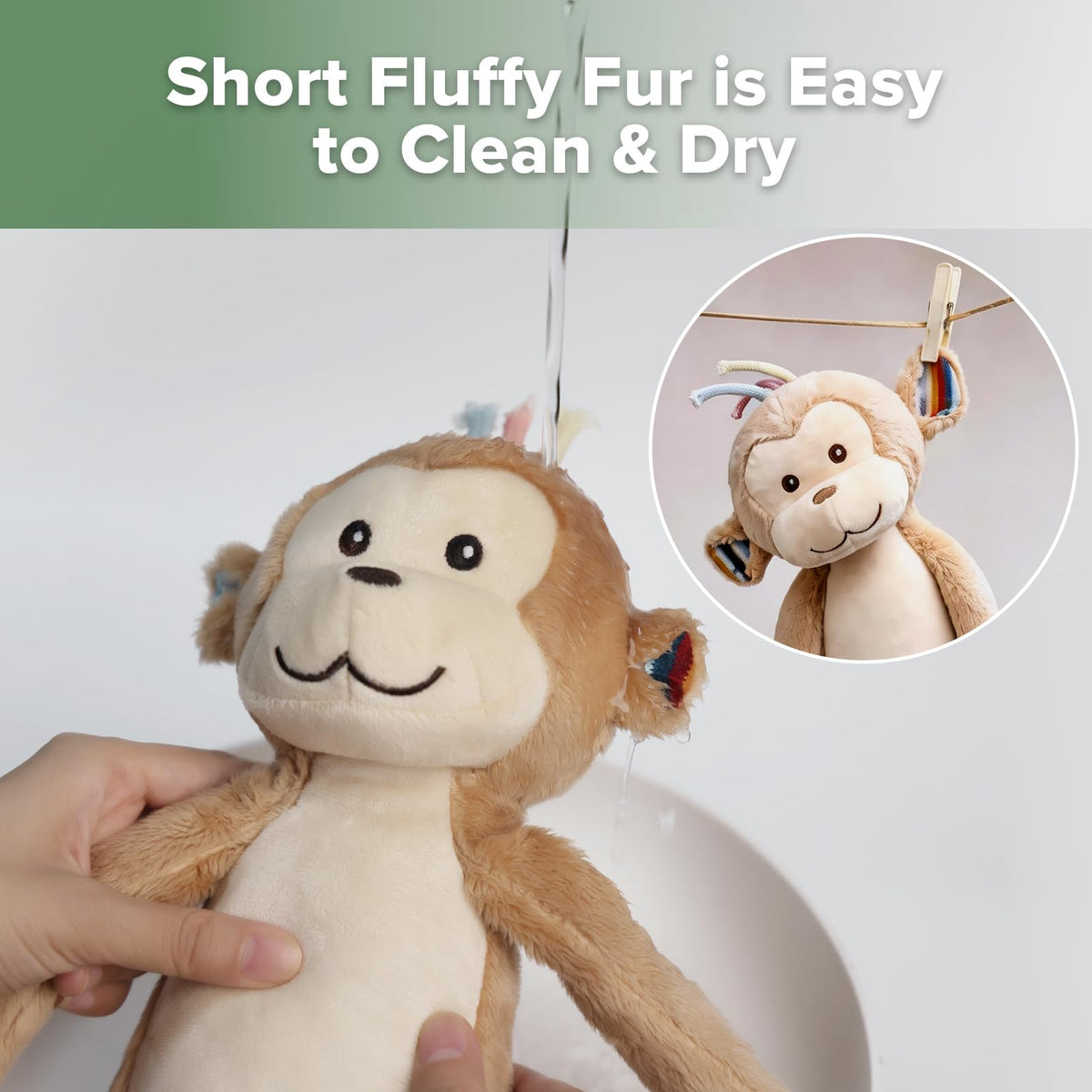 haakaa Monkey Plush Toy, Soft Cuddly Stuffed Animal Monkey Plushie with Long Limbs, Huggable Comfort Companion, Classic Gift for Kids & Adults