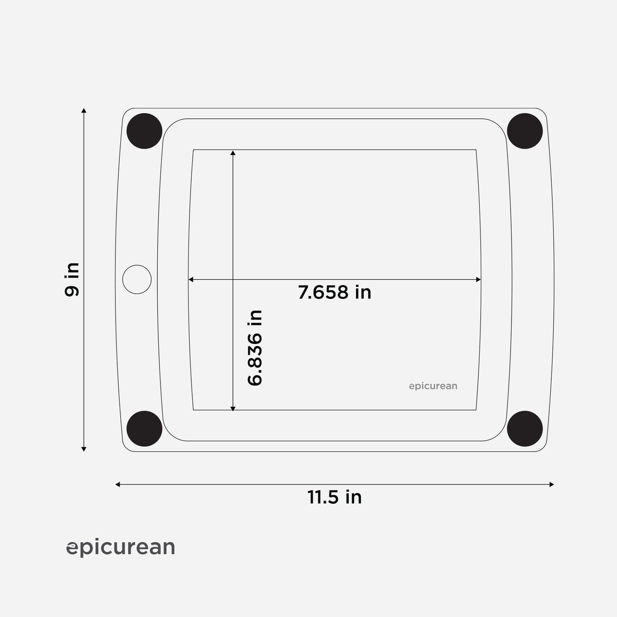 Epicurean All in One Slate Cutting Board, 11.5x9-in Juice Groove, Slate