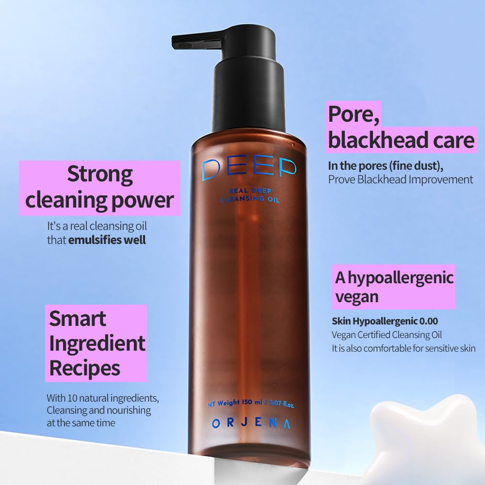 OJRN ORJENA Real Deep Cleansing Oil, Makeup Remover, 5.07 fl oz