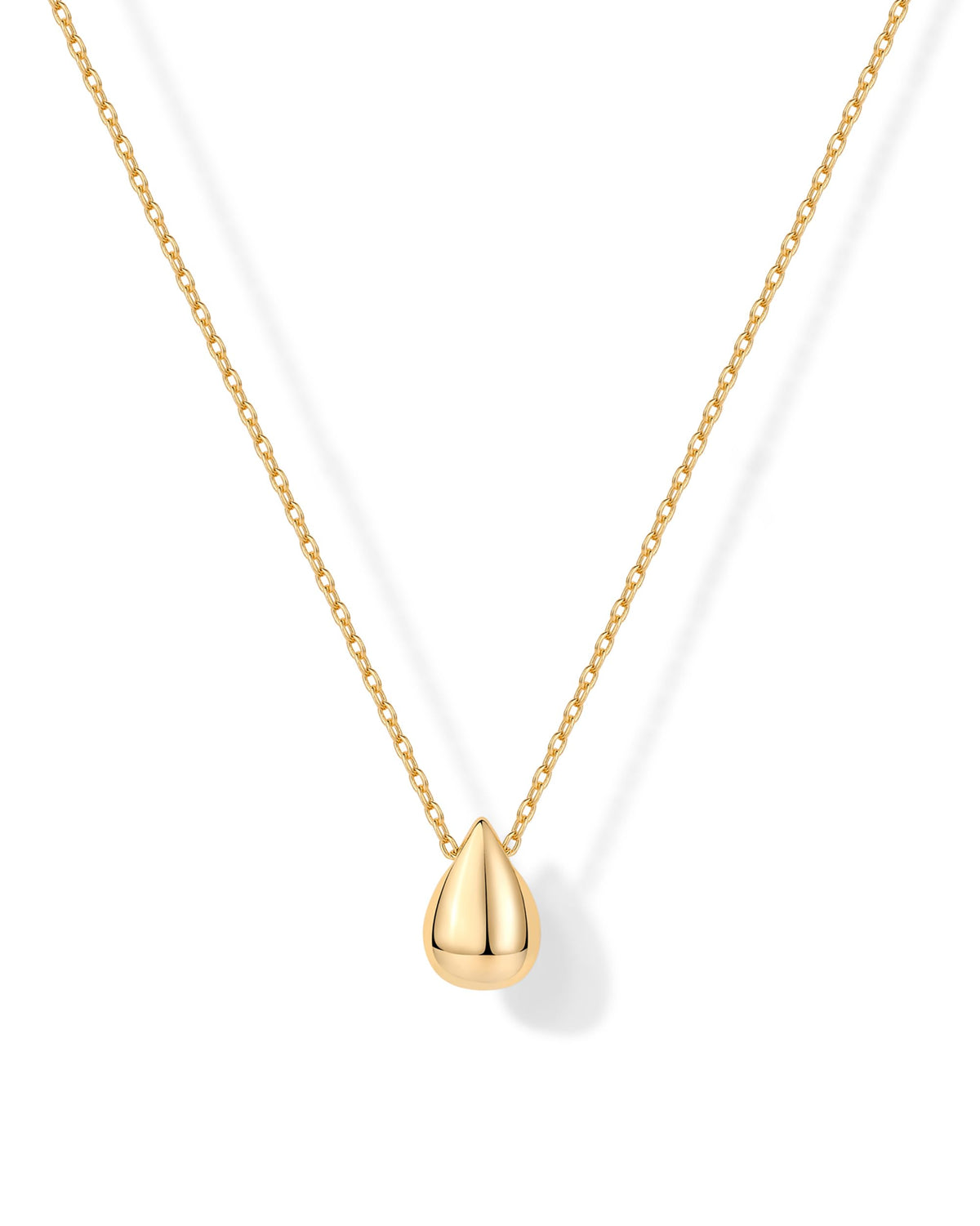PAVOI Dainty Pendant Necklace for Women, 14K Gold Plated, Yellow Gold, Y