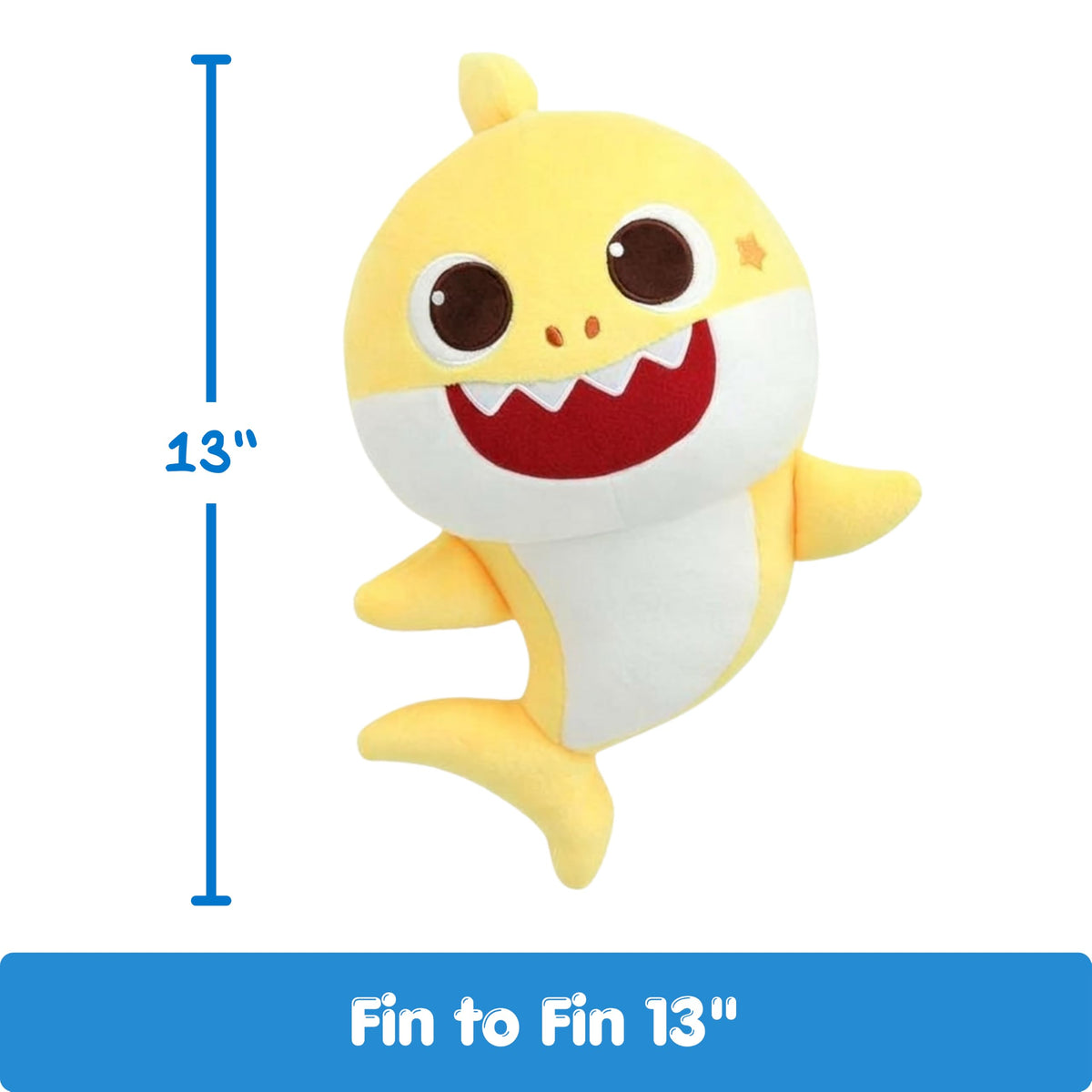 Pinkfong Baby Shark Singing Plush Toy - 13" Soft Huggable Stuffed Animal, Washable, Interactive Musical Toy, Baby and Toddler Gift, Ages 18 Months+
