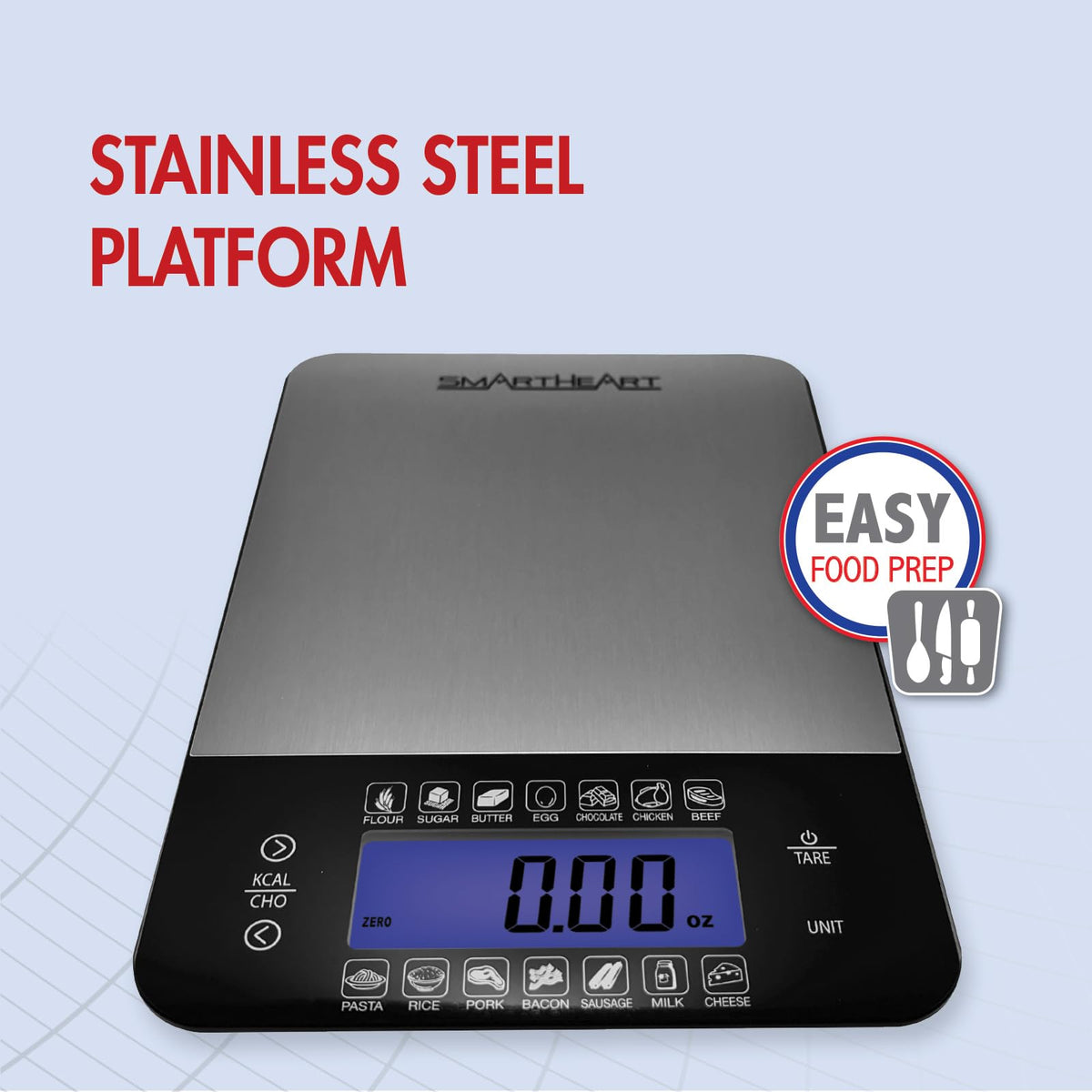 SmartHeart Premium Stainless Steel Digital Food Scale