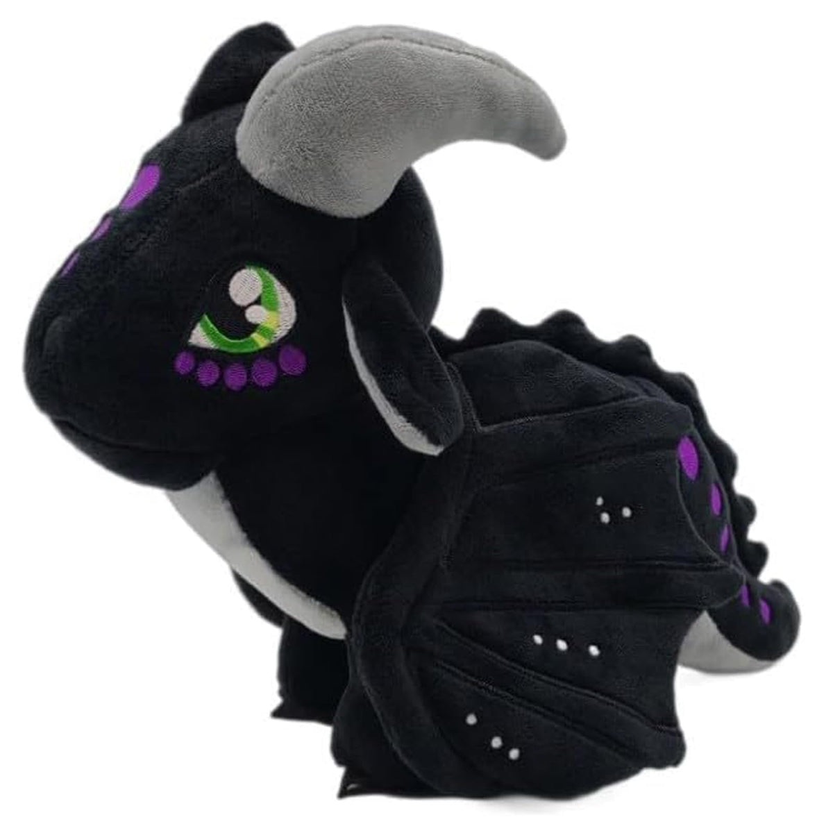 Soft Plush Wings Dragon Stuffed Animals Toy Pillow Doll, 12" Pterosaur Flying Black Dragon Plushie Toys Best Birthday Christmas Anniversary Fiesta Party Festival Gifts for Adults Kids Baby Boys Toys