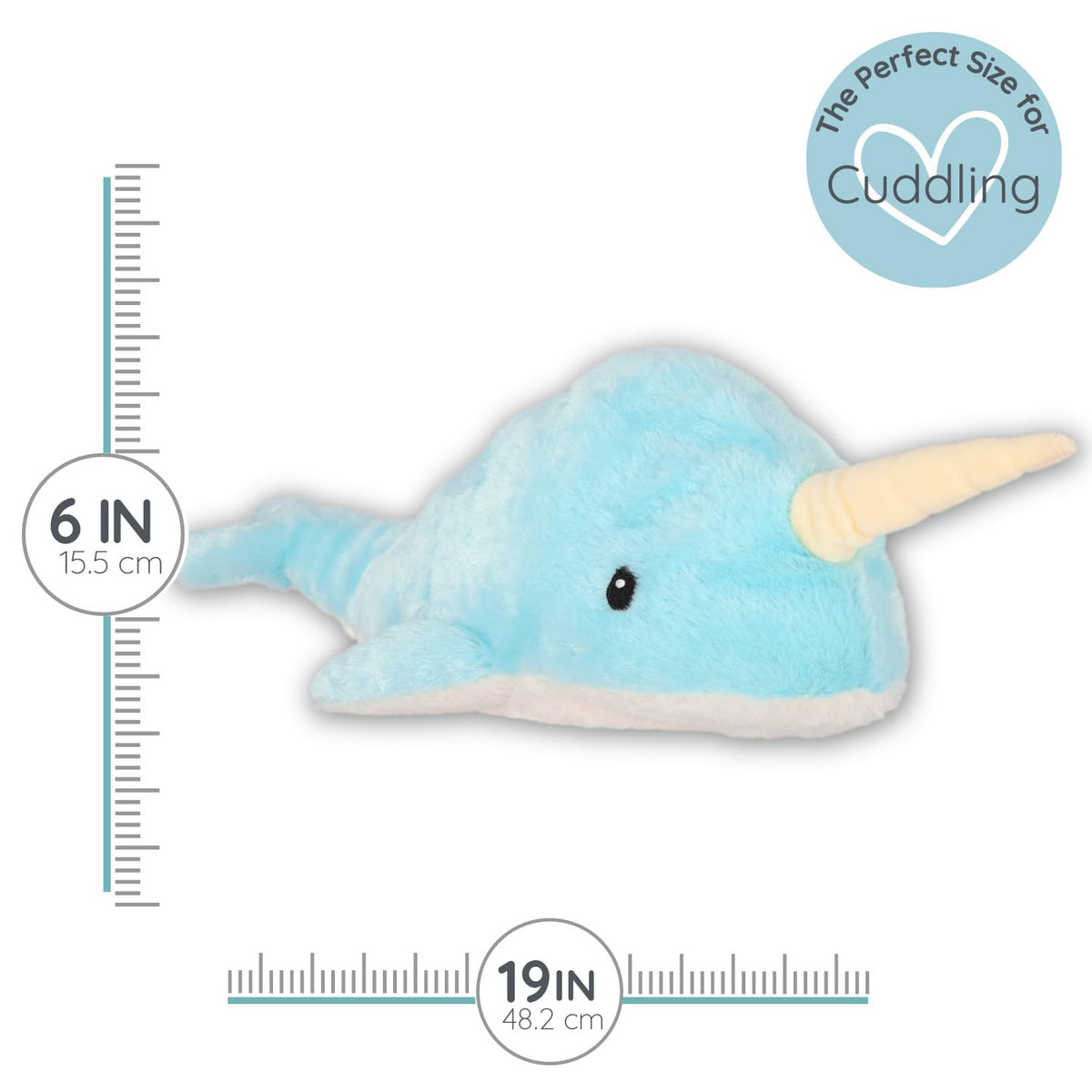 Warm Pals Nori the Narwhal, Microwavable Weighted Plush, Heated for Warmth