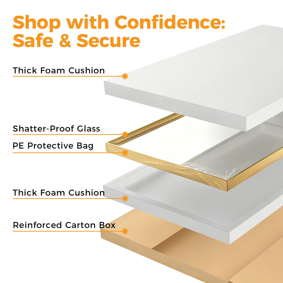 NEWBULIG 24"x36" Wall Mirror, Bathroom Mirrors for Over Sink, Gold
