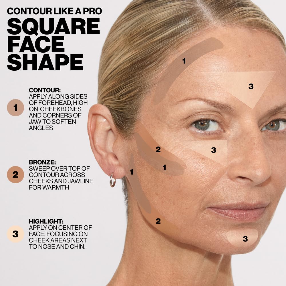Smashbox Step-By-Step Contour Palette | Sculpt + Glow All-In-One Contour Kit with Blendable + Buildable Formulas, Light/Medium, 0.3 Ounce