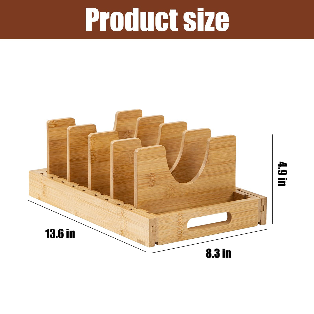 KZIADUIV Lid Organizers Inside Cabinet 2-in-1 Expandable Pot Baking Sheet Organizer Adjustable Pot Lids Holder Rack Cutting Board Rack Plate Organizer for Cabinet