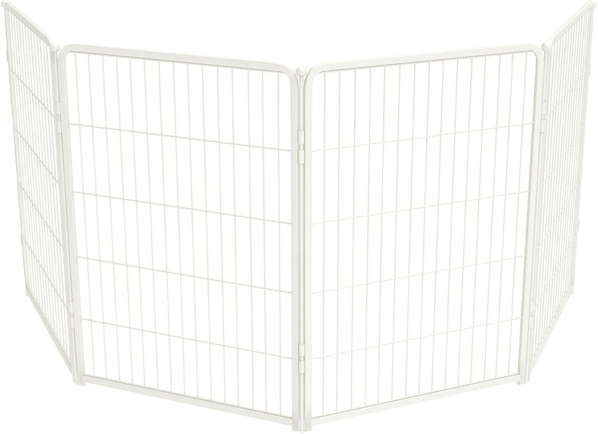 FXW Homeplus Unleashed Indoor Dog Playpen - Stress-Free and Safe Play, Heavy Duty 40 Inch 4 Wire Panels Dog Pen for Medium and Large Dogs, White│Patented
