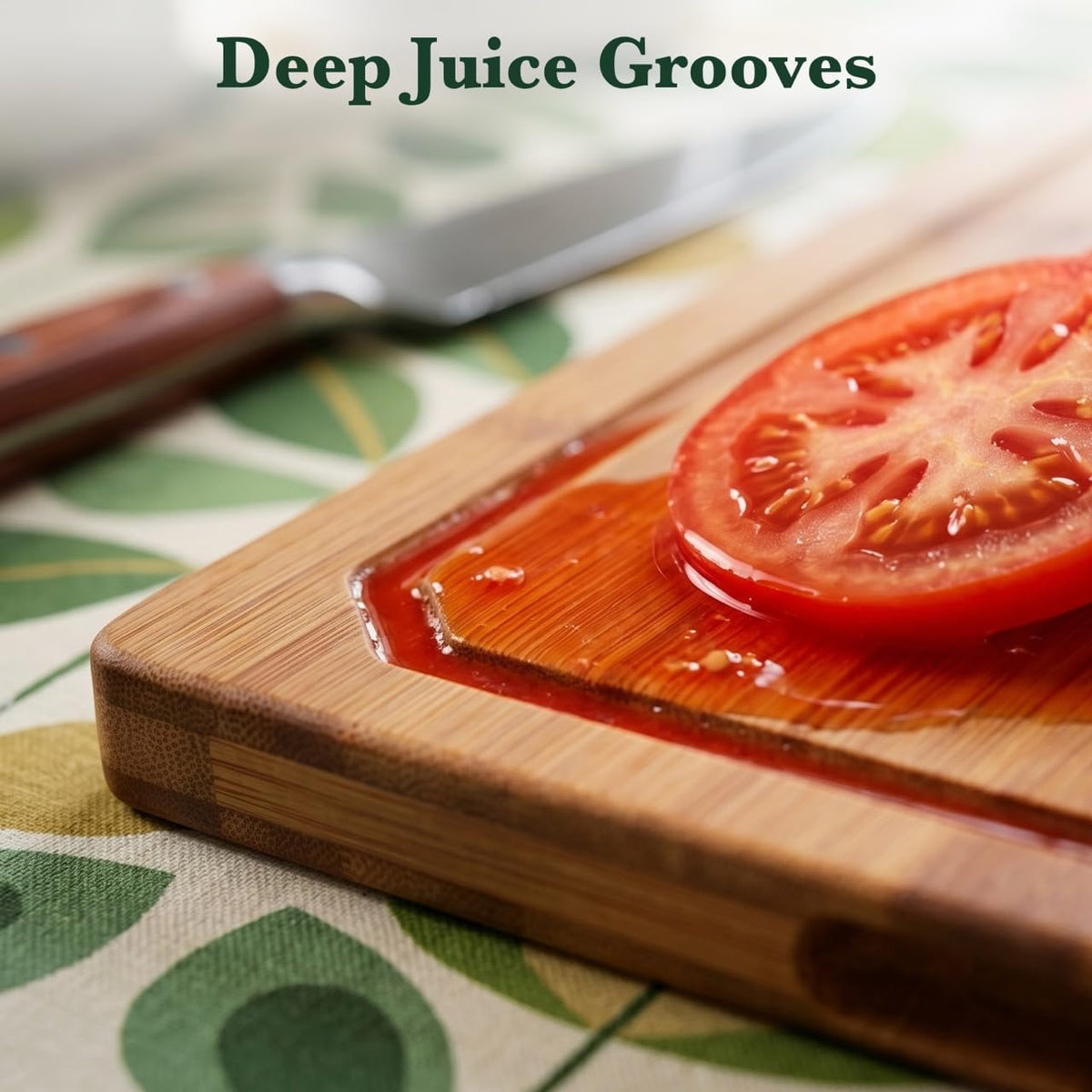 Carbonized Bamboo Cutting Boards for Kitchen Set of 3 Knife-Friendly