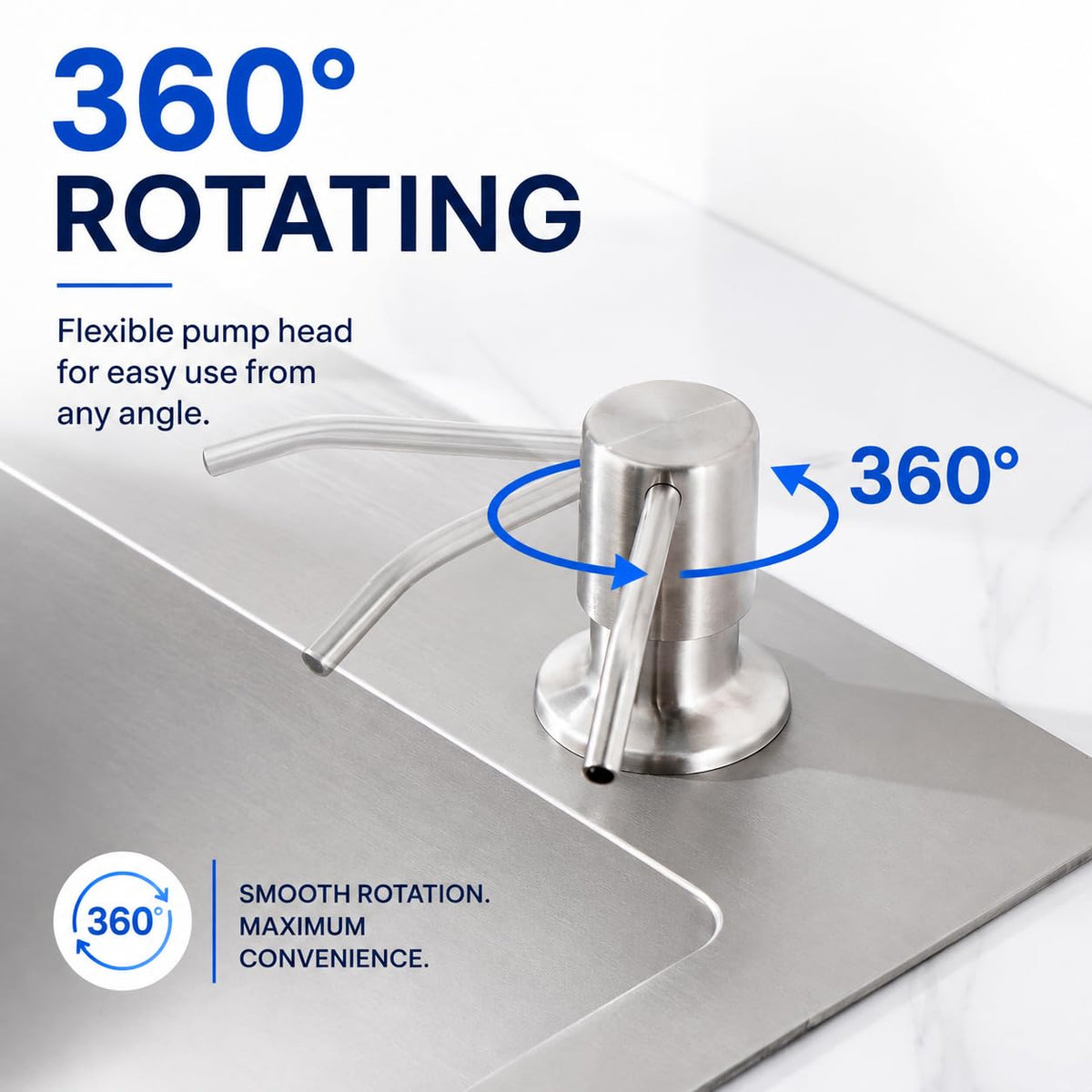 Soap Dispenser for Kitchen Sink, Built in Soap Dispenser Brushed Nickel