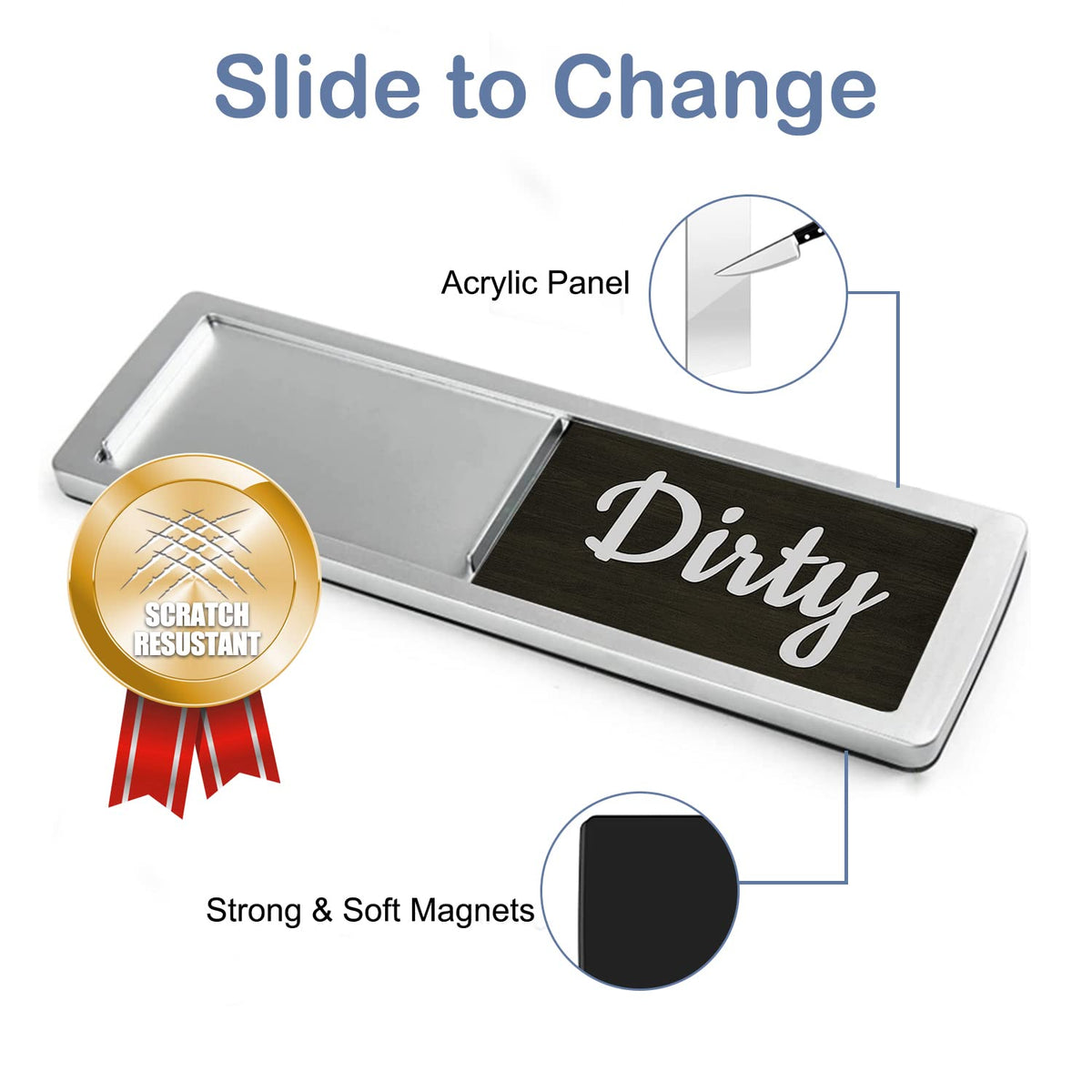 Oxepleus Clean Dirty Magnet for Dishwasher Farmhouse Design (A-Silver)