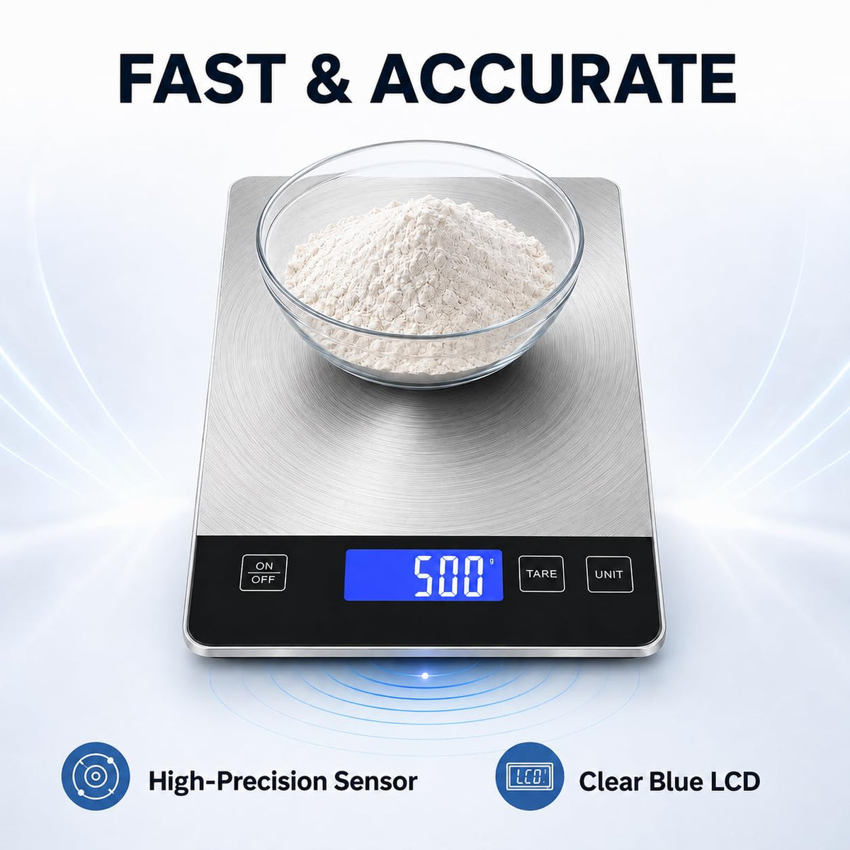 GPY 33lb Digital Food Scale, Kitchen Scale for Cooking and Baking