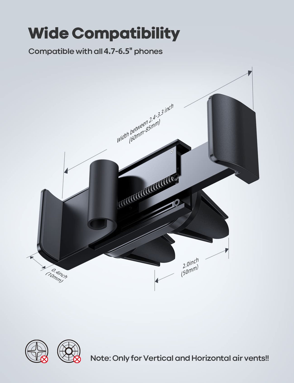 Lamicall Car Vent Phone Mount Two Grips Design Phone Holders for Your Car
