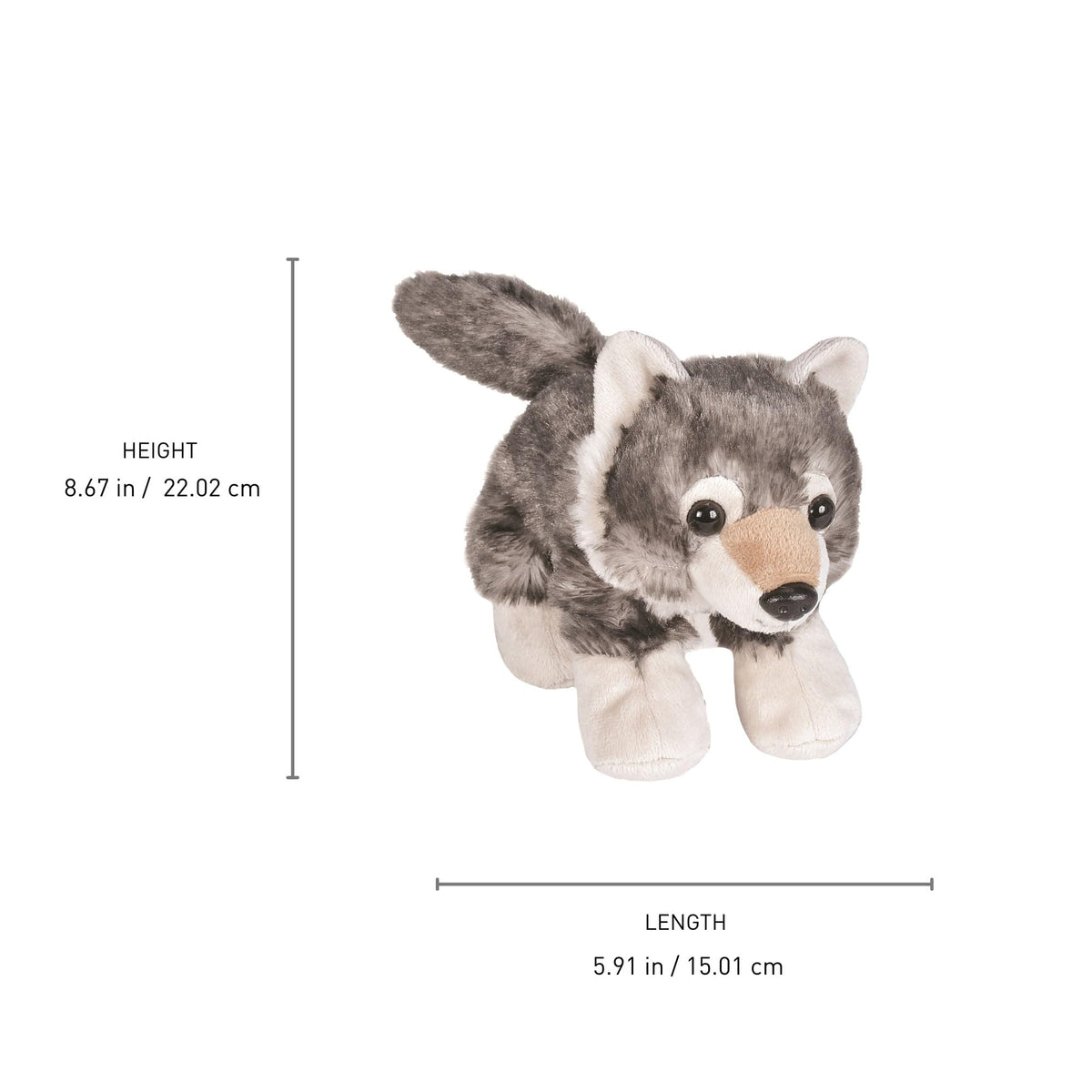 Wild Republic Hug’ems Mini Wolf Stuffed Animal - 7"