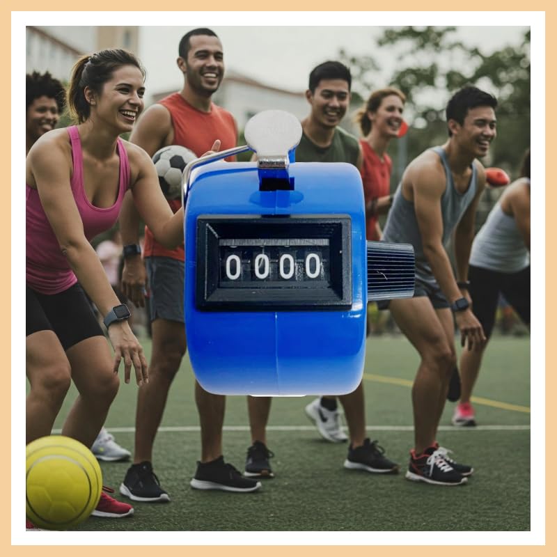 White Deer Hand Tally Counter 4 Digit Number Dual Clicker Golf Handy Convenient - color: orange