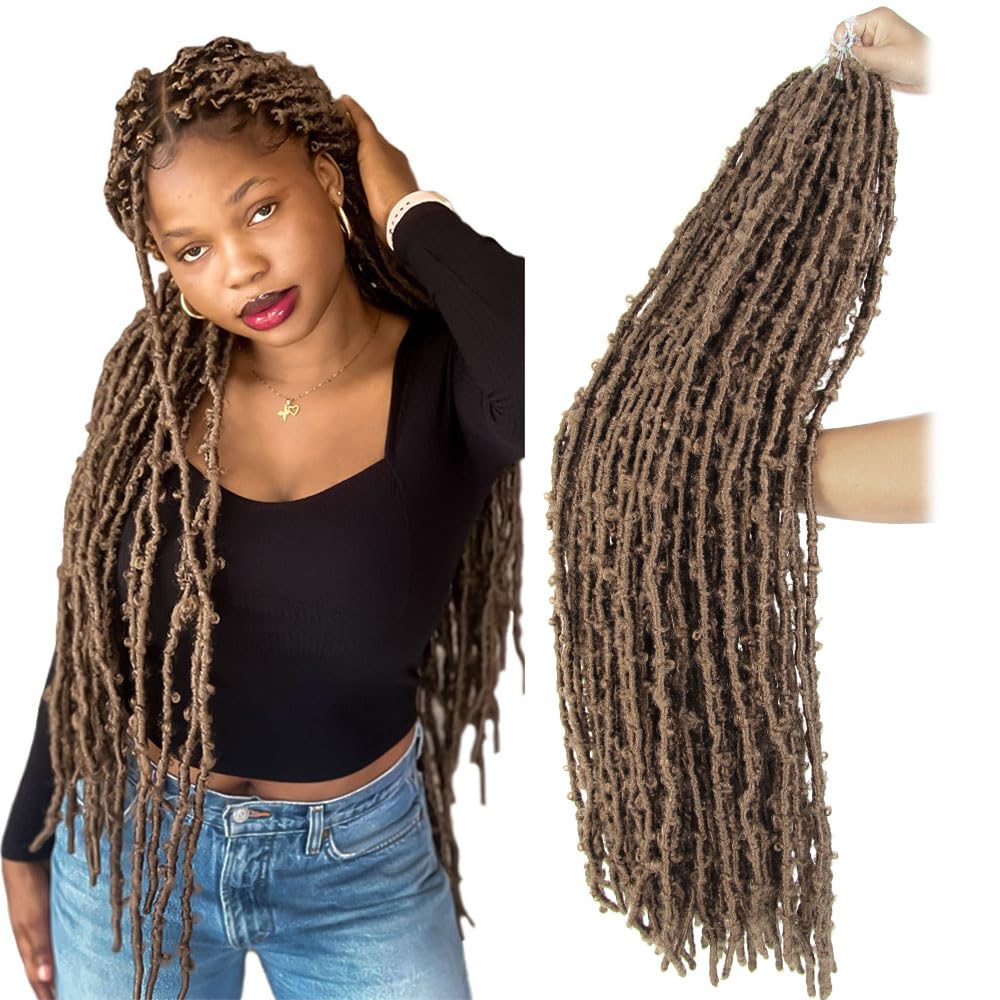 30 Inch Light Weight Butterfly Locs Crochet Hair 8 Packs Long Distressed Butterfly Faux Locs Crochet Hair, 27#