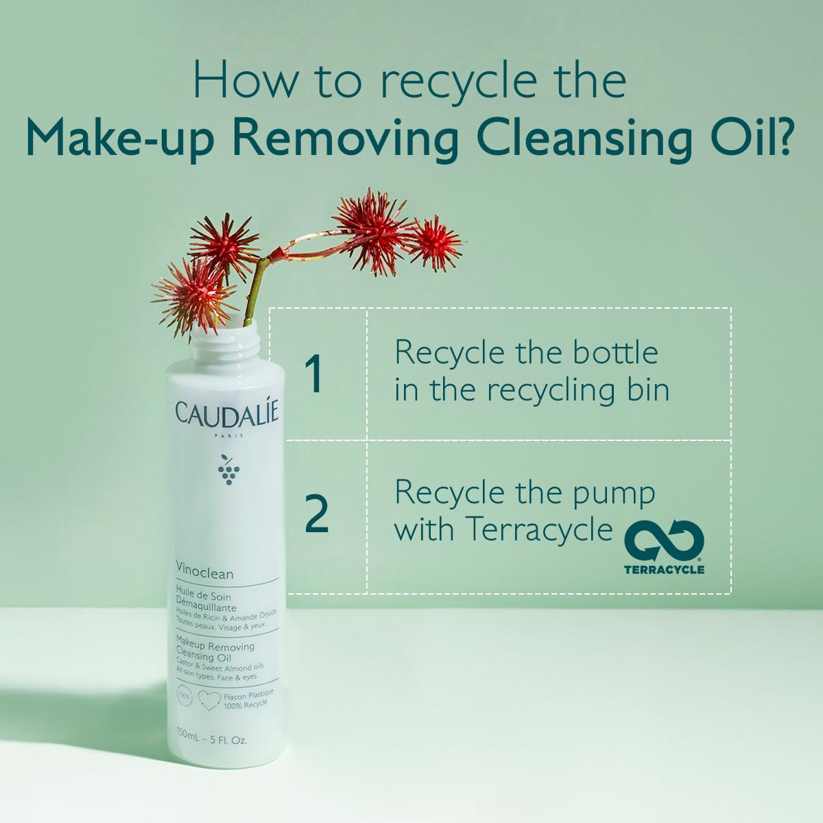 Caudalie Vinoclean Makeup Removing Cleansing Oil, Travel-Size - 75 mL