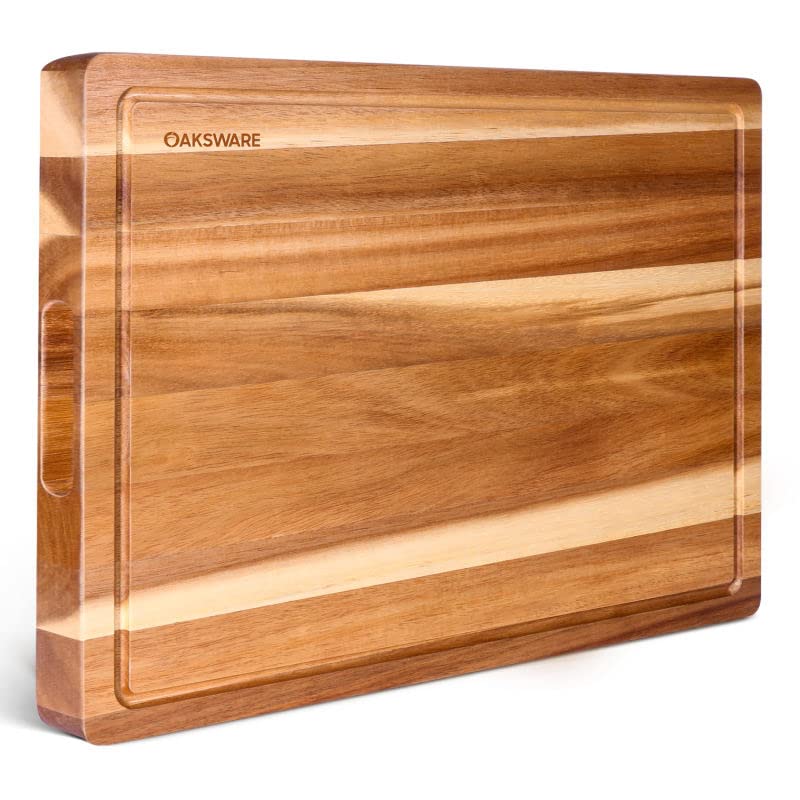 OAKSWARE 16.5" x 13" Acacia Wood Cutting Board, Kitchen Prep Station