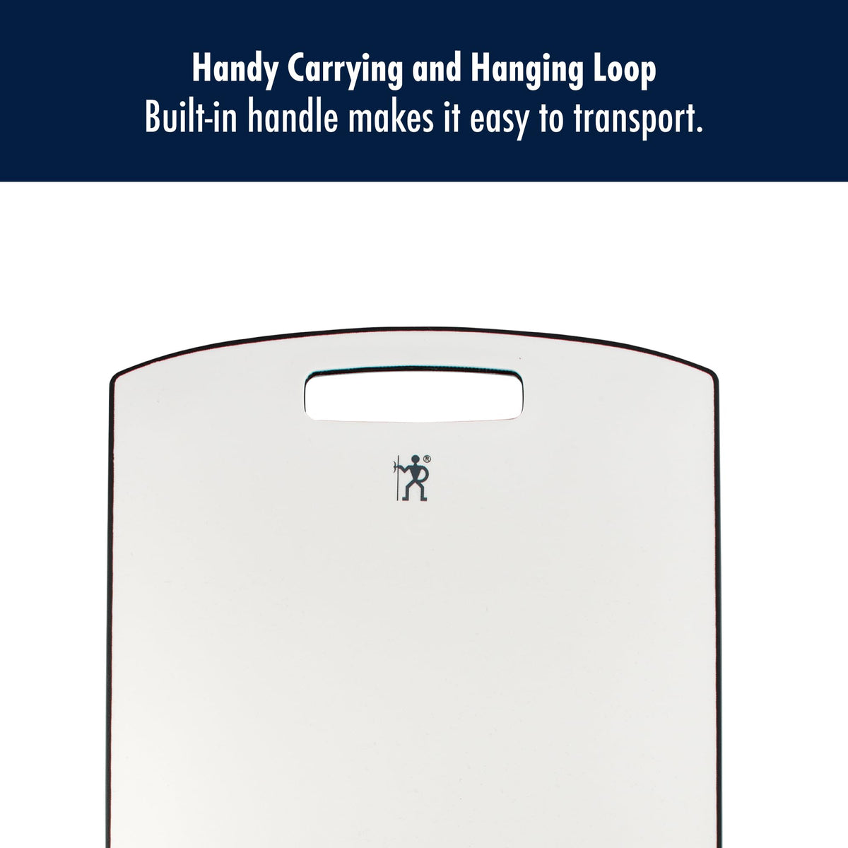 HENCKELS 11.5-inch x 16.5-inch Large White Cutting Board, Gray Border