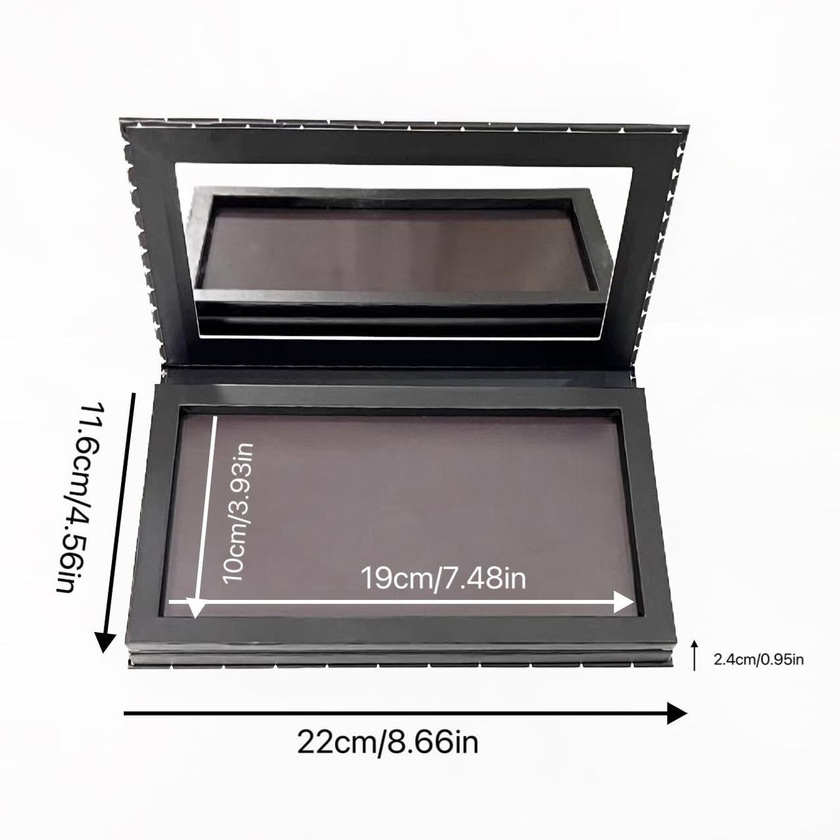 Large Double Layer Book Shape Empty Magnetic Eyeshadow Makeup Palette with Mirror and 20pcs Adhesive Stickers, Sliver Stars Cover, Fits Standard and Deep Pans (Not Included Eyeshadows)